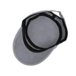 WITHMOONS Washed Cotton Cadet Cap Vintage Military Army Hat Mens Womens KZ40037 (Lightgrey)