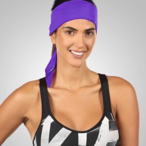 Athle Sport Headband - Sports Head Tie Headband for Women and Men - 3 Pack Workout and Running Headband - Sweatbands for Men and Women - Dri Fit Head Wrap - Purple