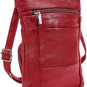 Krediz leather crossbody bags for women, Multi Pocket crossbody purse with Adjustable Strap, Soft & Durable Leather Purse