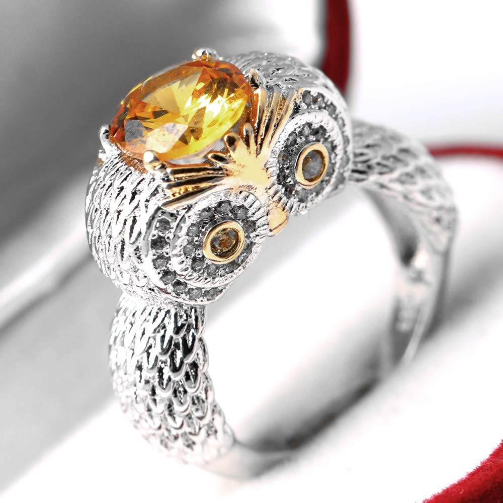 Moca Jewelry Iced Out Domineering Owl Ring 18K Gold Plated Bling CZ Simulated Diamond Hip Hop Ring for Men Women (9)