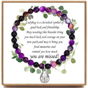 farewell gifts for coworkers, farewell bracelet, going away gifts for friends, coworker leaving gifts for women, ladybug bracelet