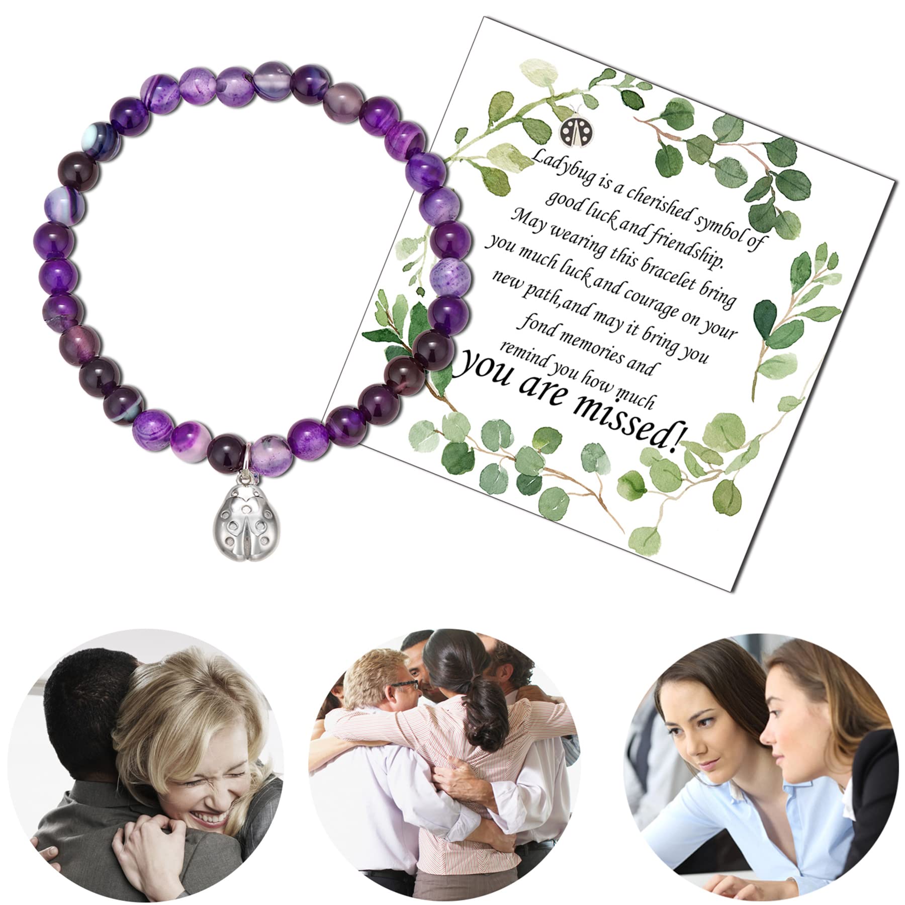 Farewell Gifts for Coworkers, Farewell Bracelet, Going Away Gifts for Friends, Coworker Leaving Gifts for Women, Ladybug Bracelet