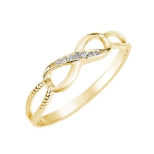 closeoutwarehouse cubic zirconia designer aura infinity ring yellow gold-tone plated sterling silver size 11