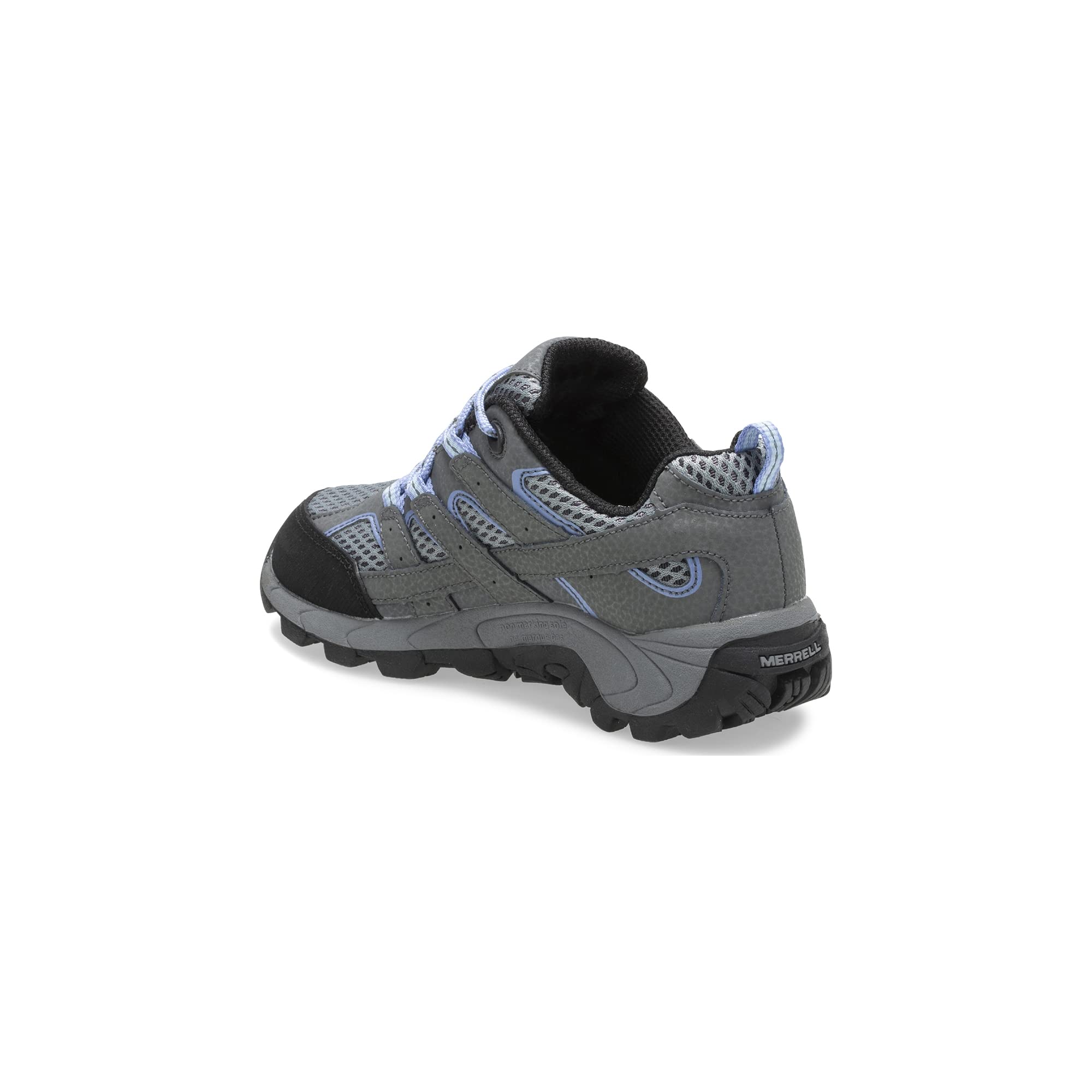 Merrell Moab 2 Low Lace Waterproof Hiking Sneaker, Grey/Periwinkle, 12 US Unisex Big Kid