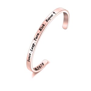 fotap dancer gift 5678 dance bracelet dance leap kick repeat cuff gift for ballet dancer, dance teacher (rg-dance 5678)