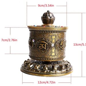 Tibetan Prayer Wheel, Buddhist Prayer Wheel, Table Top Prayer Wheel - Tibetan Buddhist Table Top Prayer Wheel, Tibetan Table Spinning Wheel for Relaxation/Meditation/Yoga