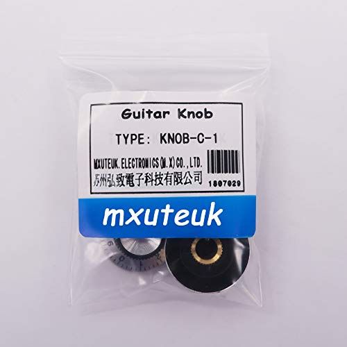 mxuteuk 4pcs Potentiometer Control Knob Volume Audio Electric Guitar Bass Pedal Knobs Screw Type 24 x 14.5mm (d*h) KNOB-C-1