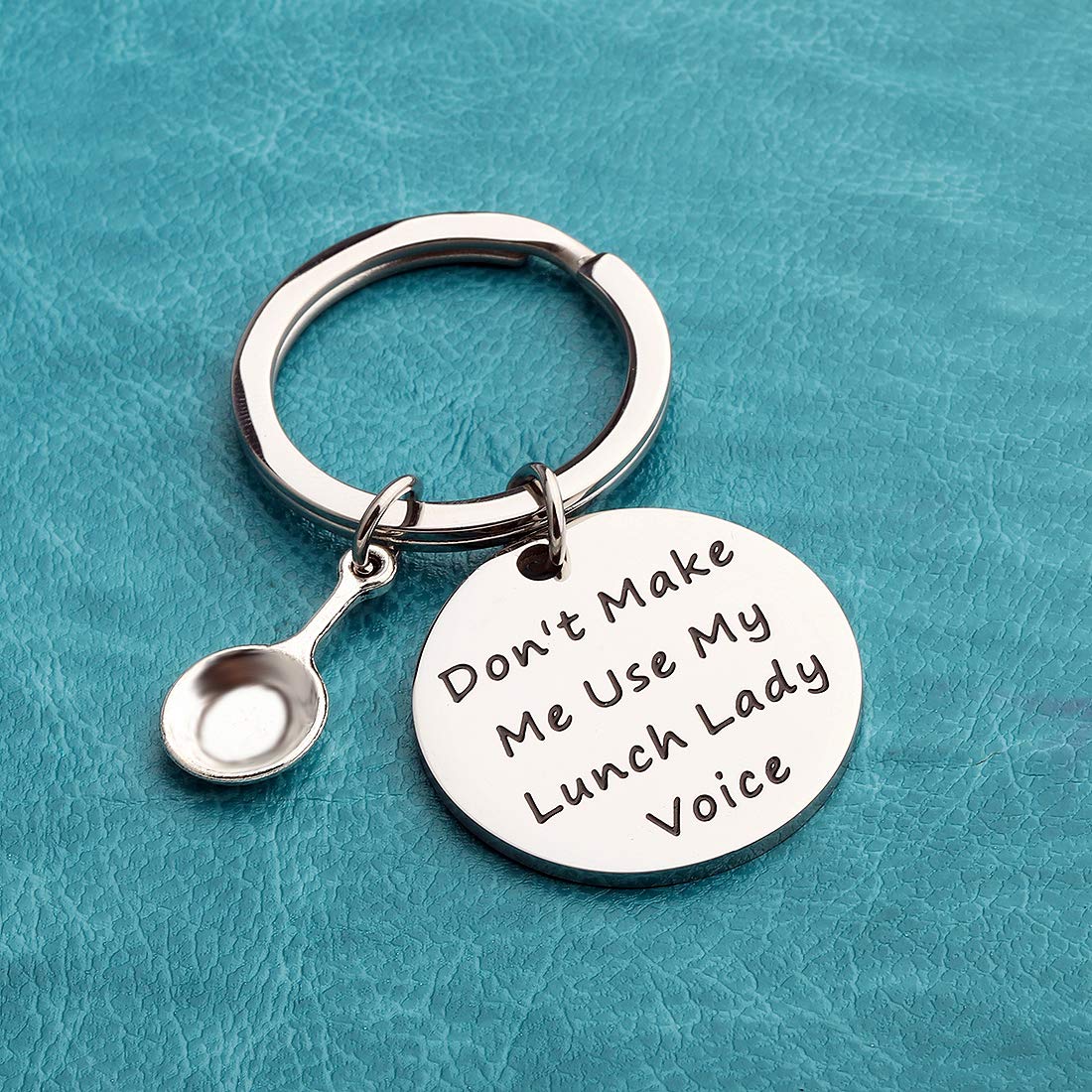 POTIY Lunch Lady Gift Cafeteria Worker Don't Make Me Use My Lunch Lady Voice Keychain Appreciation Gift for Canteen(Lunch)