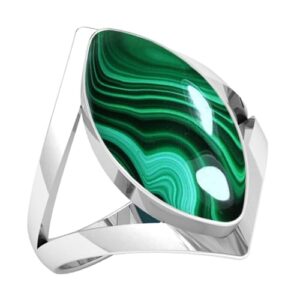 jeweloporium 925 sterling silver ring for women size 7 green real malachite stone vintage silver ring halloween - gift solitaire jewelry