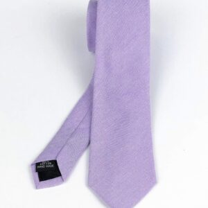 Secdtie Men's Skinny Tie Causal Cotton Solid Color Linen Narrow Slim cut Necktie (One Size, Lavender)