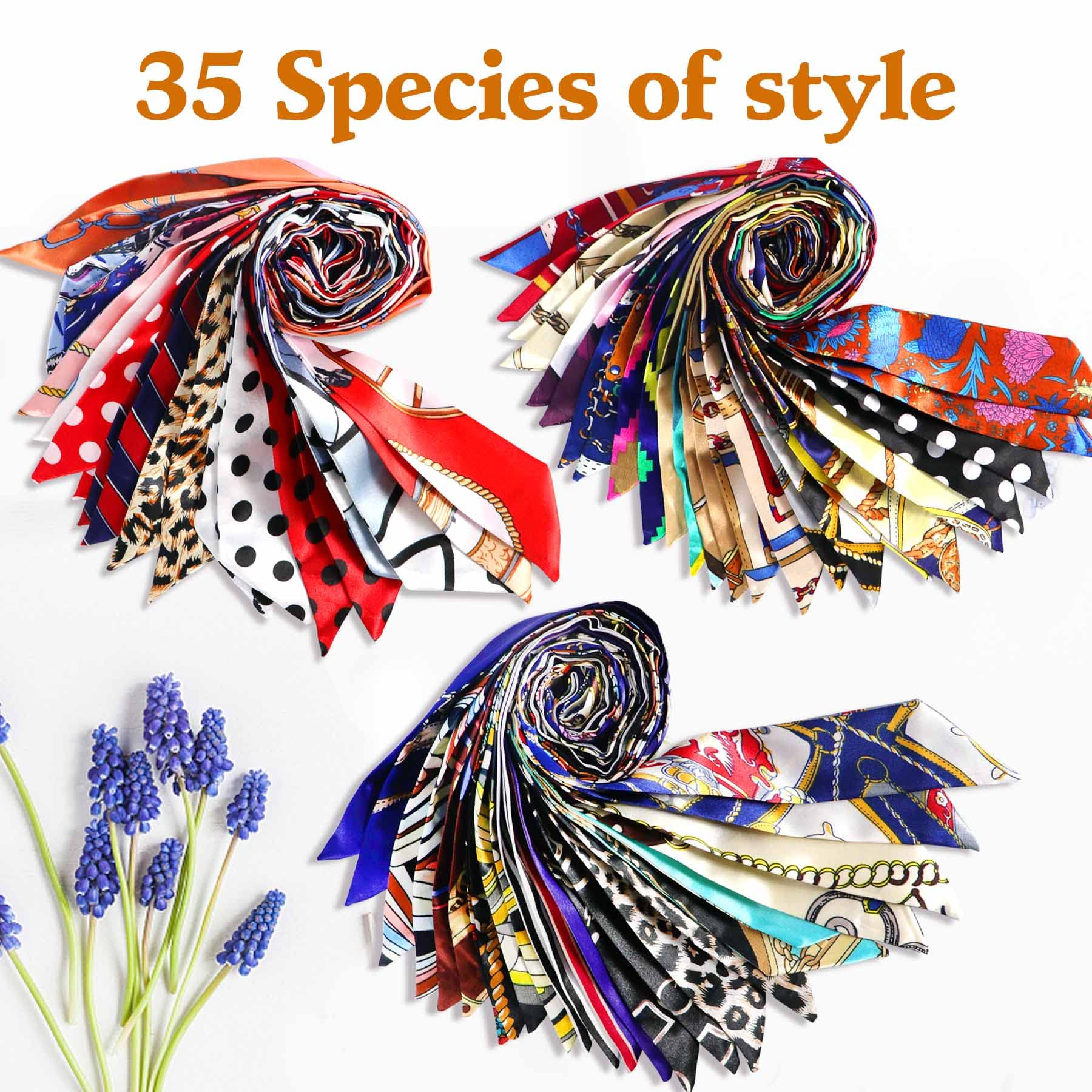 Hajoyful Neckerchief Scarf - 35pcs Hairband Handbag Handle Ribbon Fashion Bag for Women Girls Decoration…