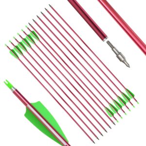 sharrow 12pcs archery 32 inch aluminum arrows spine 500 for compound recurve bow