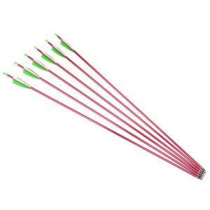 SHARROW 12pcs Archery 32 Inch Aluminum Arrows Spine 500 for Compound Recurve Bow