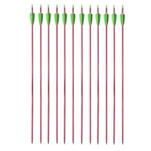 SHARROW 12pcs Archery 32 Inch Aluminum Arrows Spine 500 for Compound Recurve Bow