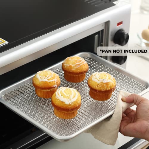 Spring Chef Cooling Rack & Baking Rack - 100% Stainless Steel Cookie Cooling Rack, Wire Baking Rack, Oven Safe 8.5 x 12 Inches Fits Small Quarter Sheet Pan - for Cooking, Baking, Grilling, Smoking