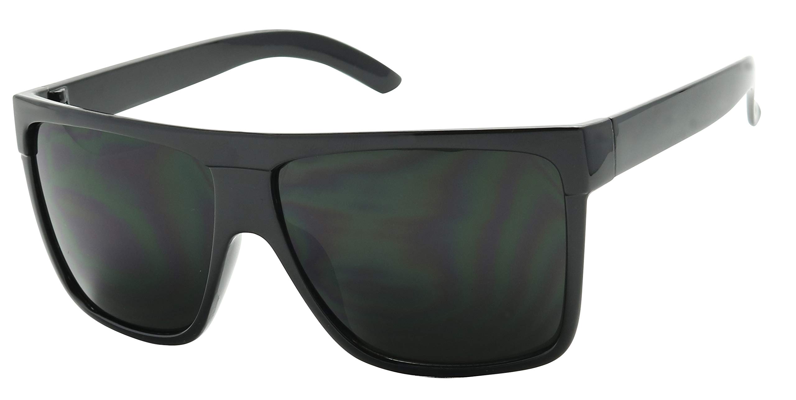 ShadyVEU Oversized Super Dark Lens Square Sunglasses Flat Top Large Black Out Shades for Migraines, Light Sensitivity