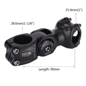 FOMTOR 25.4mm Adjustable Stem 90mm 0~60 Degree UNO MTB Adjustable Handlebar Stem for Most Mountain Bike Road Bike (Fit for 1'' Handlebar)