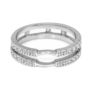 3/8 carat | 14k white gold | igi certified lab grown diamond guard ring prong setting | brilliant-cut round shape diamond | gh-si1-si2 quality friendly diamonds