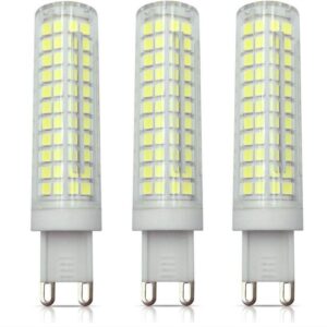 K JINGKELAI G9 LED Bulbs Dimmable 10W(Equivalent to 100W Halogen) 110V Cool White 6000K LED Corn Lights JCD T4 G9 Bi-pin Base,Dimmable,136 LED 2835 SMD,3 Pack