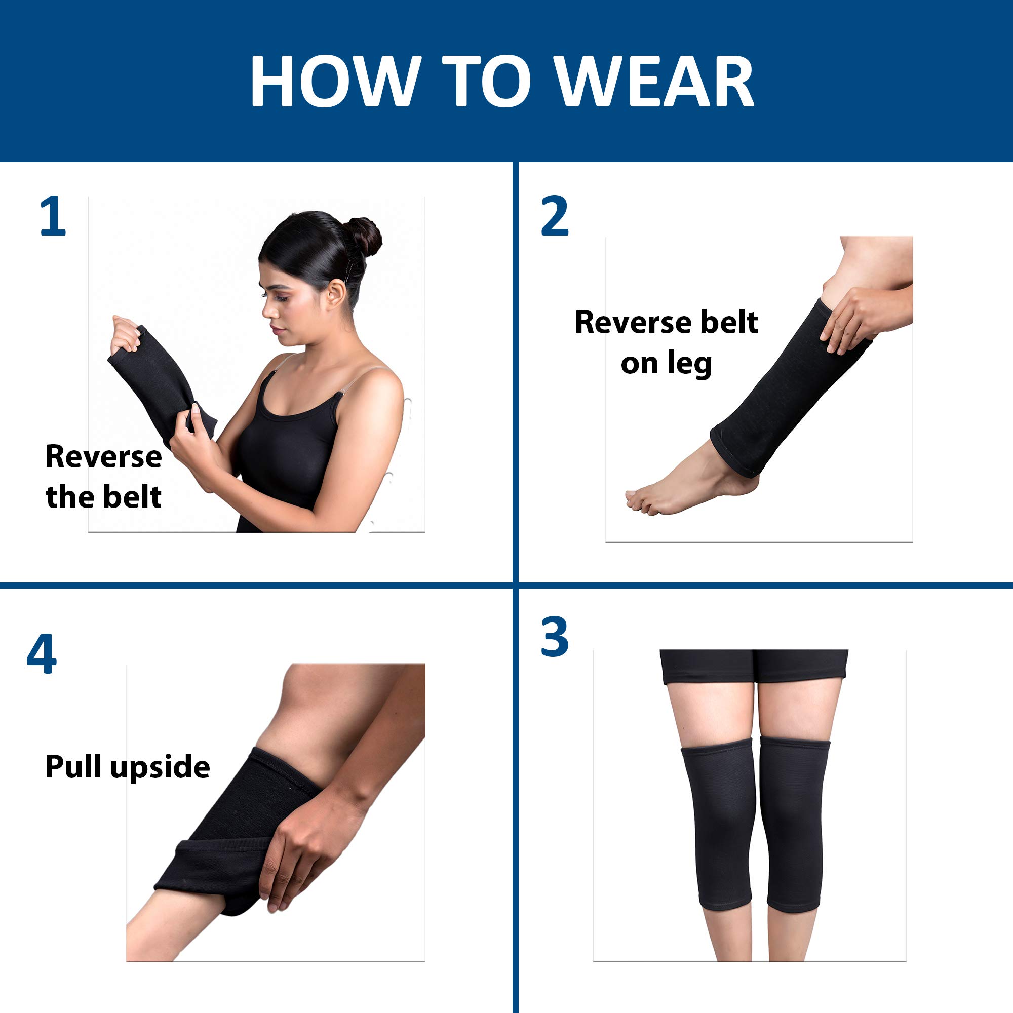 WC_ Black Knee Support Brace, Knee Sleeves for Running, Jogging, Sports, Joint Pain Relief, Arthritis and Injury Recovery for Men and Women (Pair)