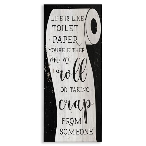 Stupell Industries Like Toilet Paper Funny Word Wood Textured Design Canvas Wall Art, 13x30, Multicolor