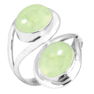 jeweloporium green prehnite natural 925 sterling silver ring for women stone handmade silver ring size 10 easter gift cocktail jewelry