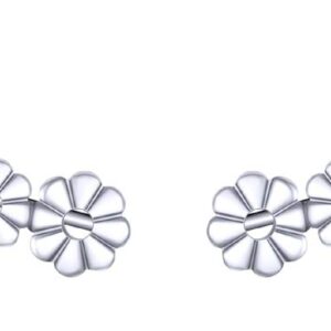 925 Sterling Silver Earrings, BoRuo Daisy Flower Hawaiian Ear Cuffs Hoop Climber Earrings