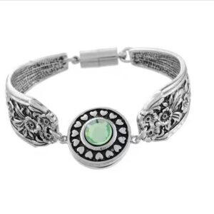 LOVGLISTEN 6pcs Flowers Carved Vintage Magnetic Snap Bracelet Bangle for 18mm Snap Button Jewelry （11）