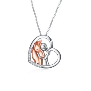 YFN Horse Gifts for Women Horse Necklace 925 Sterling Silver Equestrian Horse Pendant Jewelry