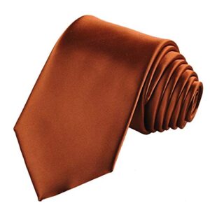 KissTies 2.4'' Rust Skinny Tie Burnt Orange Necktie Wedding Ties + Gift Box