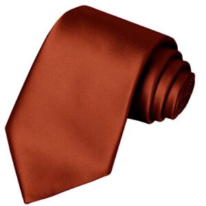 KissTies 2.4'' Rust Skinny Tie Burnt Orange Necktie Wedding Ties + Gift Box