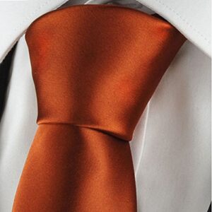 KissTies 2.4'' Rust Skinny Tie Burnt Orange Necktie Wedding Ties + Gift Box