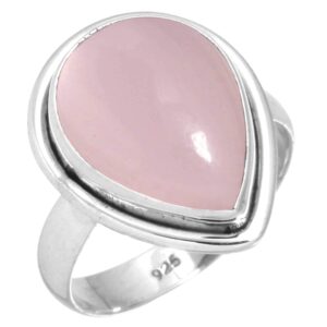 jeweloporium 925 silver ring for women size 13 pink rose quartz stone solitaire silver ring friendship day gift costume jewelry