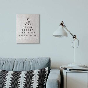 Stupell Industries Eye Chart Funny Word Bathroom Laundry Wood Textured Design Canvas Wall Art, 16 x 20, Multi-Color