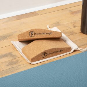 NamaStrength Yoga Wedge for Wrist, Wrist Support Yoga Cork Yoga Wedge Block, Non-Slip Yoga Wrist Support, Set of 2