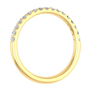 FINEROCK 1/4 Carat Diamond Womens Wedding Band in 14K Yellow Gold (Ring Size : 7) (I1-I2 Clarity)