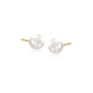 Ross-Simons 6-7mm Cultured Button Pearl Stud Earrings in 14kt Yellow Gold