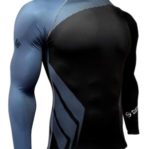 Platinum Sun UPF 50+ Rash Guard for Men Long Sleeve Swim Surf Shirt - Tight Tit UV Rashguard (Cobalt, XXL)