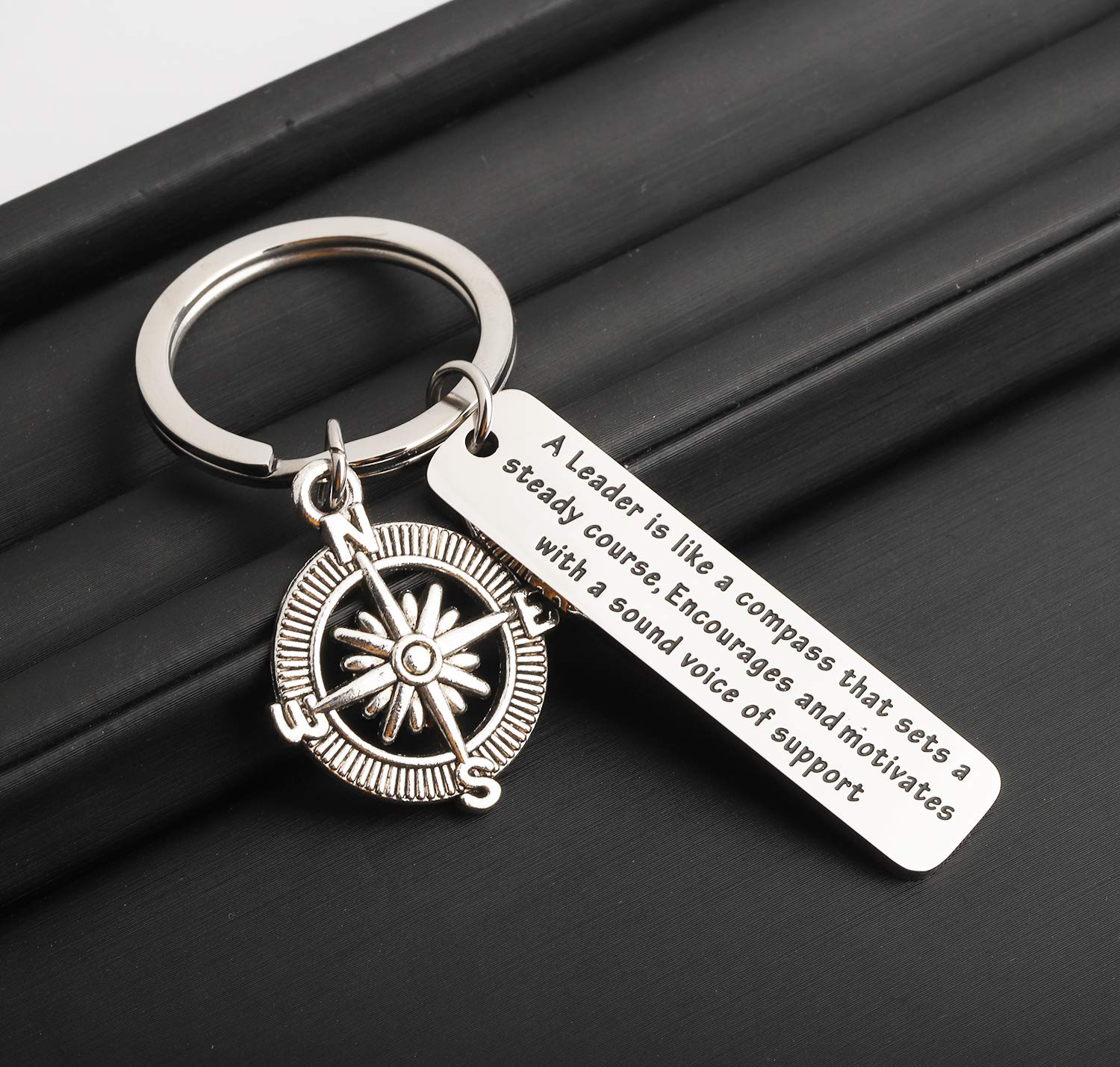 FOTAP Boss Gift A Leader Is Like A Compass That Sets A Steady Course,Encourages And Motivates With A Sound Voice Of Support Keychain Appreciation Gift for Supervisor, Mentor (Leader Keychain)