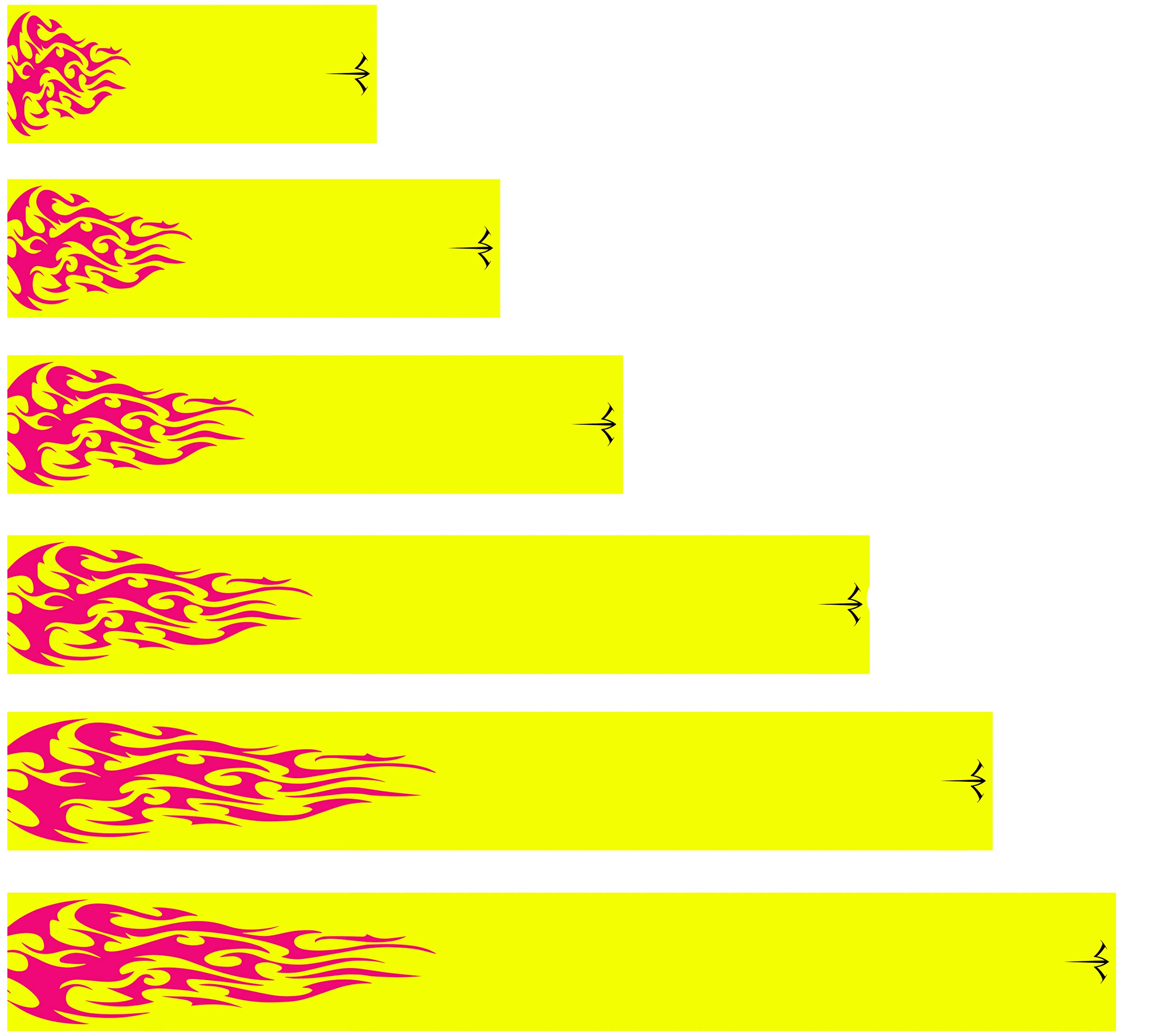 White Water Archery Tribal Flames 1 Fluorescent Neon Yellow Pink Flames Arrow Wraps 15 Pc (9, 1)