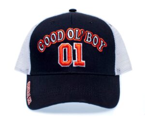 general lee 01 truckers hat good ol’ boy cap unisex adult black/white