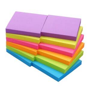 sticky notes 3x3 inch bright colors self-stick pads 12 pads/pack 100 sheets/pad total 1200 sheets