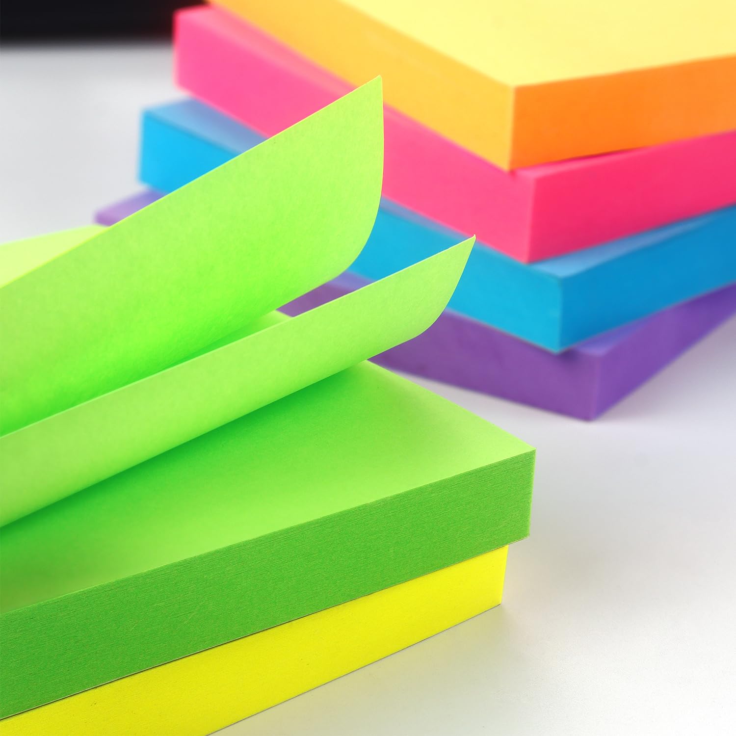 Sticky Notes 3x3 inch Bright Colors Self-Stick Pads 12 Pads/Pack 100 Sheets/Pad Total 1200 Sheets