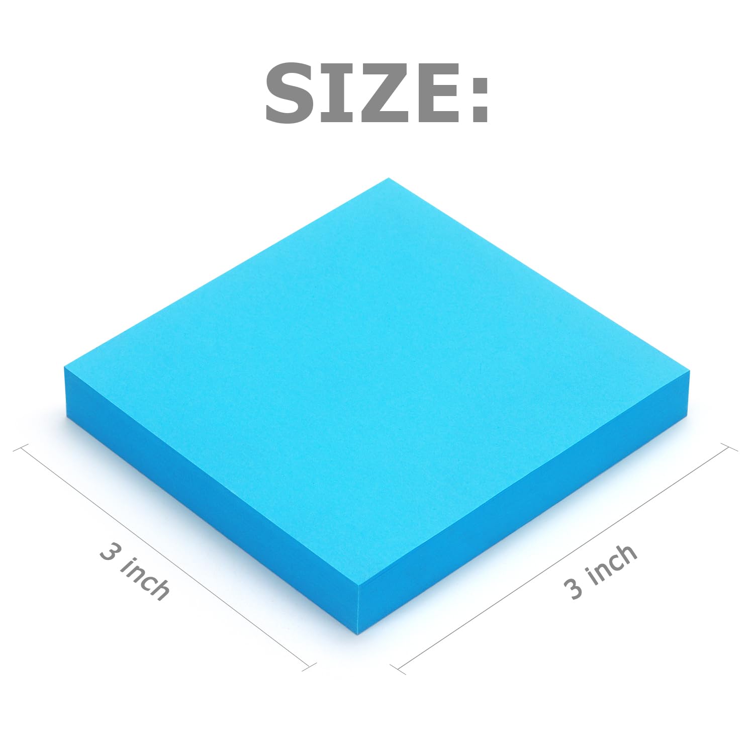 Sticky Notes 3x3 inch Bright Colors Self-Stick Pads 12 Pads/Pack 100 Sheets/Pad Total 1200 Sheets