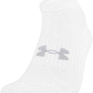 Under Armour Adult Training Cotton No Show Socks, Multipairs , White (3-Pairs) , Large