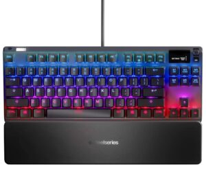 steelseries apex pro tkl - mechanical gaming keyboard - adjustable actuation switches - oled smart display - compact form - english qwerty layout - compact (tkl)