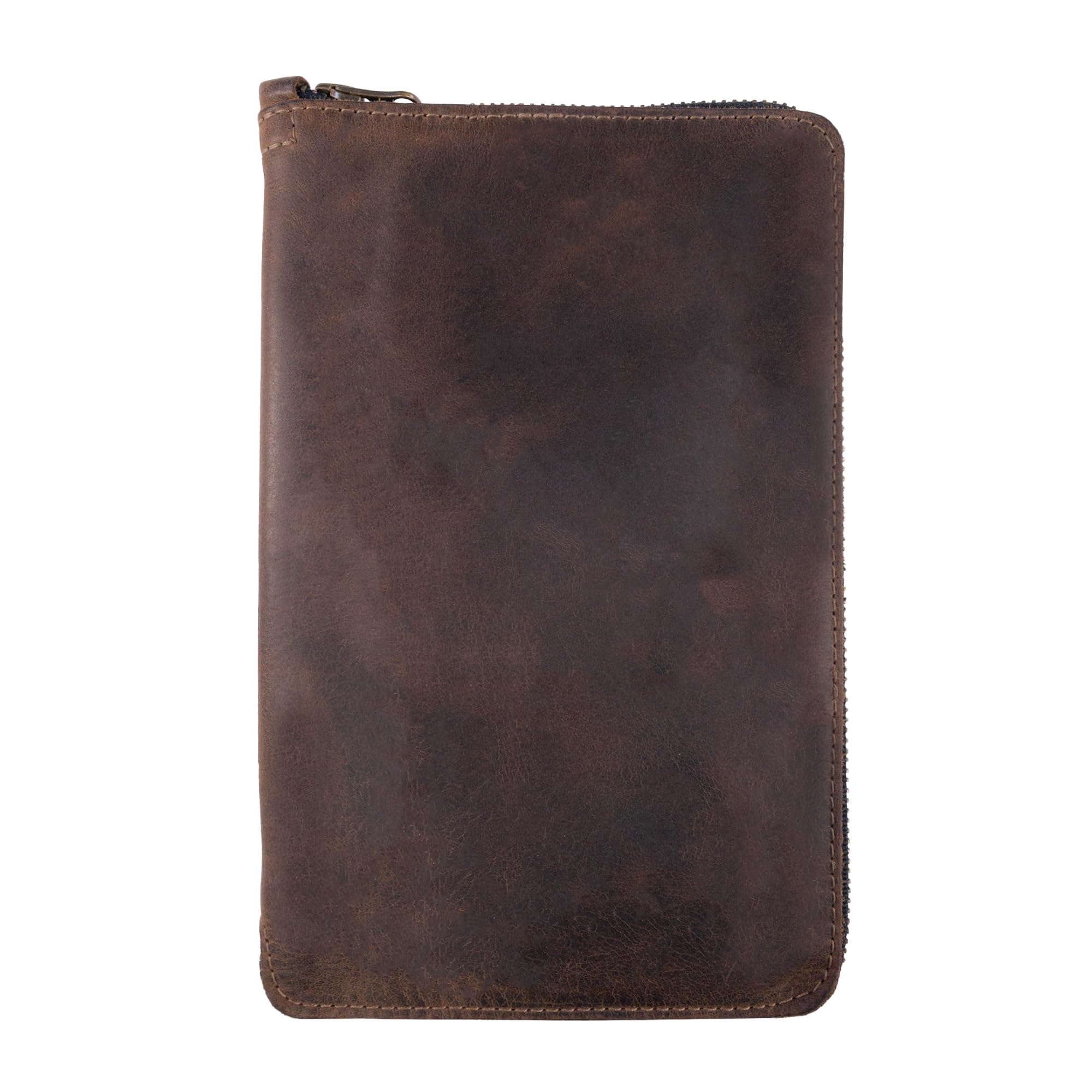 Hide & Drink, Zippered Journal Cover for Moleskine Notebook, L Size (8.5 x 11 in. Notebook NOT Included) Full Grain Leather, Handmade, Bourbon Brown