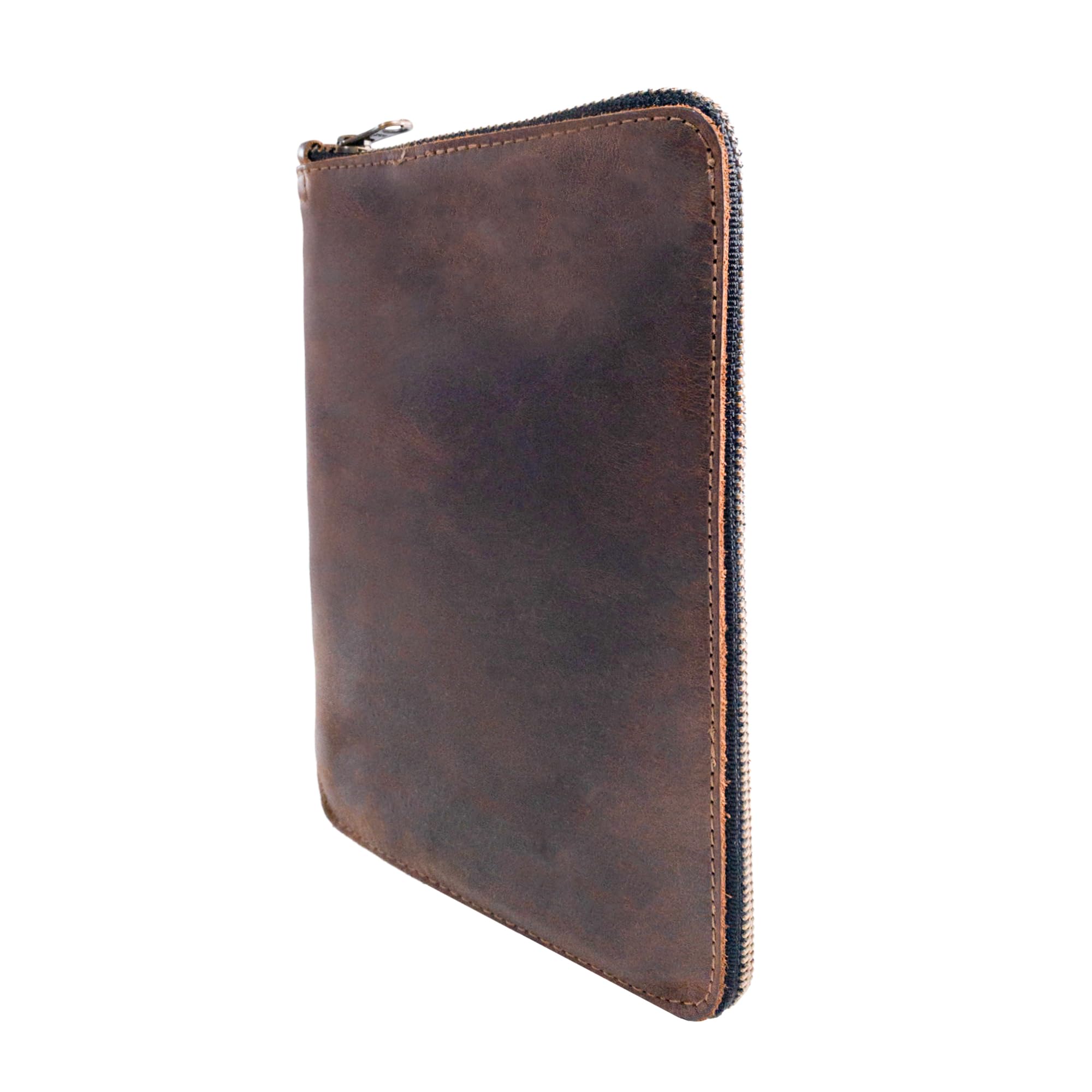 Hide & Drink, Zippered Journal Cover for Moleskine Notebook, L Size (8.5 x 11 in. Notebook NOT Included) Full Grain Leather, Handmade, Bourbon Brown