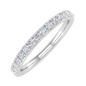 finerock 1/4 carat diamond anniversary wedding band in 14k white gold (ring size : 6) (i1-i2 clarity)