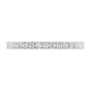 FINEROCK 1/4 Carat Diamond Anniversary Wedding Band in 14K White Gold (Ring Size : 6) (I1-I2 Clarity)